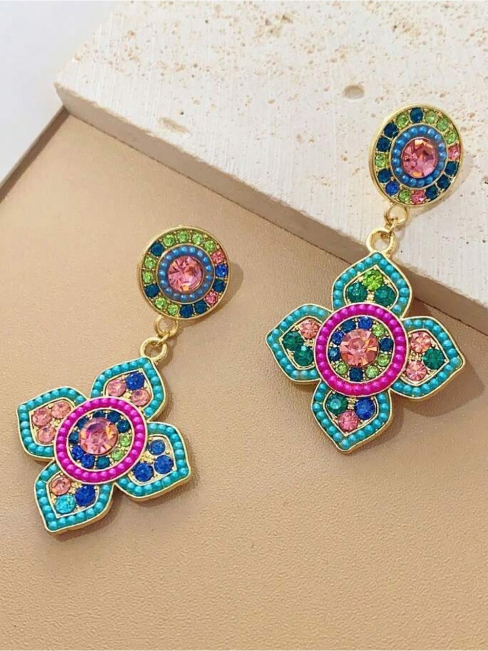 Betsey Johnson Lily Pulitzer Fashion Jewelry Colorful Floral Dangle Earrings